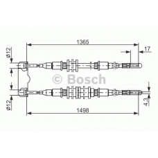 1 987 477 130 BOSCH Трос, стояночная тормозная система