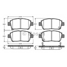 0 986 TB2 438 BOSCH Комплект тормозных колодок, дисковый тормоз