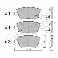 22-0945-0 METELLI Комплект тормозных колодок, дисковый тормоз