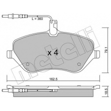 22-0601-0 METELLI Комплект тормозных колодок, дисковый тормоз