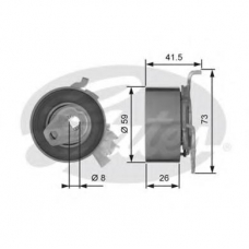T43106 GATES Натяжной ролик, ремень грм