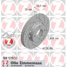 100.1219.52 ZIMMERMANN Тормозной диск