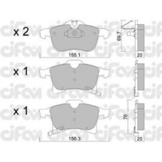 822-539-0 CIFAM Комплект тормозных колодок, дисковый тормоз