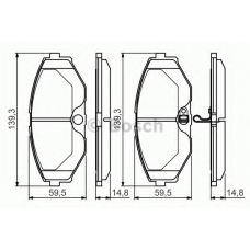 0 986 495 147 BOSCH Комплект тормозных колодок, дисковый тормоз