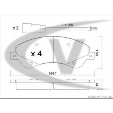 V25-8128 VEMO/VAICO Комплект тормозных колодок, дисковый тормоз