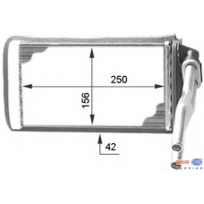 8FH 351 312-001 HELLA Теплообменник, отопление салона