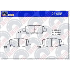 21408 GALFER Комплект тормозных колодок, дисковый тормоз