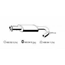 515092 ERNST Средний глушитель выхлопных газов
