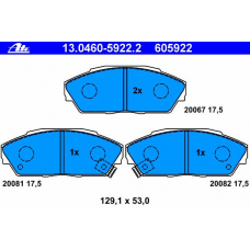 13.0460-5922.2 ATE Комплект тормозных колодок, дисковый тормоз