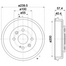 8DT 355 302-491 HELLA Тормозной барабан