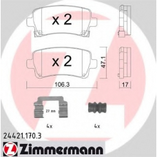 24421.170.3 ZIMMERMANN Комплект тормозных колодок, дисковый тормоз