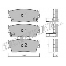 118.0 TRUSTING Комплект тормозных колодок, дисковый тормоз