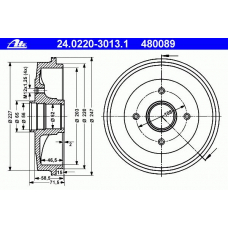 24.0220-3013.1 ATE Тормозной барабан