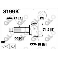 3199K GLO Шарнирный комплект, приводной вал