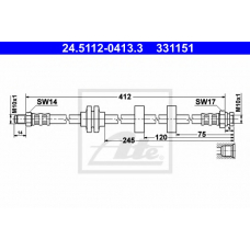 24.5112-0413.3 ATE Тормозной шланг