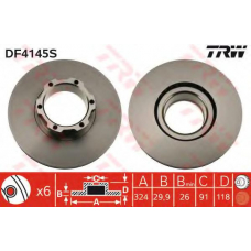 DF4145S TRW Тормозной диск