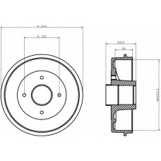 8DT 355 300-241 HELLA Тормозной барабан