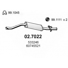 02.7022 ASSO Глушитель выхлопных газов конечный