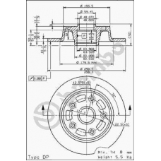 08.5953.10 BREMBO Тормозной диск