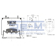 72.902.C SEM LASTIK Кожух пневматической рессоры