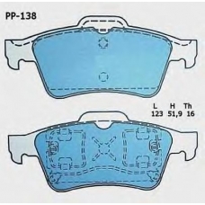 J PP-138AF JAPANPARTS Комплект тормозных колодок, дисковый тормоз