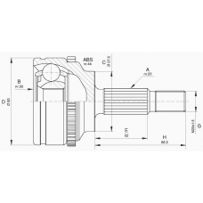 CVJ5619.10 OPEN PARTS Шарнирный комплект, приводной вал