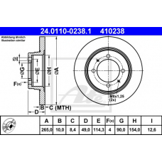 24.0110-0238.1 ATE Тормозной диск