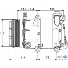 8FK 351 113-471 HELLA Компрессор, кондиционер