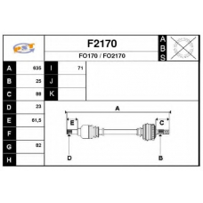 F2170 SNRA Приводной вал