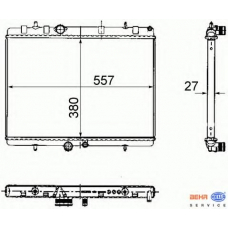 8MK 376 781-121 HELLA Радиатор, охлаждение двигателя