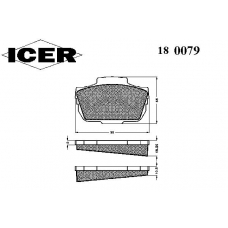 180079 ICER Комплект тормозных колодок, дисковый тормоз