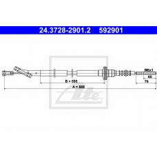 24.3728-2901.2 ATE Трос, управление сцеплением