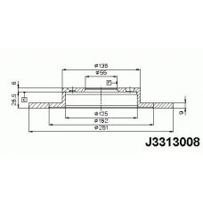 J3313008 NIPPARTS Тормозной диск