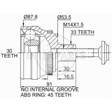 OJ-1438 InterParts Шарнирный комплект, приводной вал