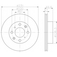 8DD 355 100-761 HELLA Тормозной диск