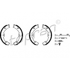 407 760 TOPRAN Комплект тормозных колодок, стояночная тормозная с