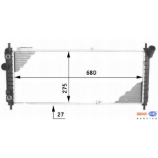 8MK 376 713-591 HELLA Радиатор, охлаждение двигателя