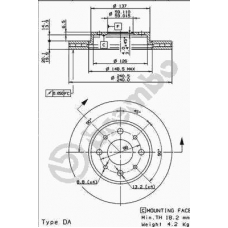 09.8616.10 BREMBO Тормозной диск