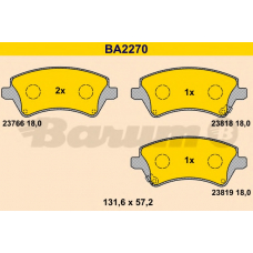 BA2270 BARUM Комплект тормозных колодок, дисковый тормоз