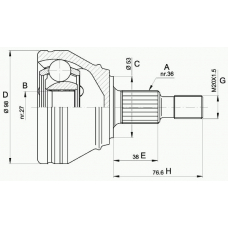 CVJ5442.10 OPEN PARTS Шарнирный комплект, приводной вал