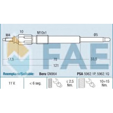 74180 FAE Свеча накаливания