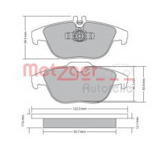 1170132 METZGER Комплект тормозных колодок, дисковый тормоз