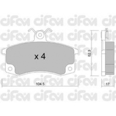 822-062-0 CIFAM Комплект тормозных колодок, дисковый тормоз