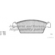 1080-5108 ASHUKI Комплект тормозных колодок, дисковый тормоз