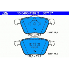 13.0460-7187.2 ATE Комплект тормозных колодок, дисковый тормоз