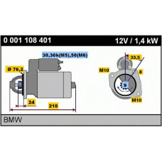 0 001 108 401 BOSCH Стартер