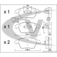 V10-8172 VEMO/VAICO Комплект тормозных колодок, дисковый тормоз