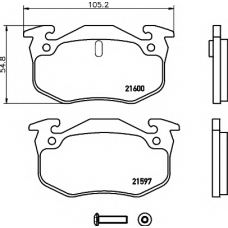 8DB 355 019-221 HELLA PAGID Комплект тормозных колодок, дисковый тормоз