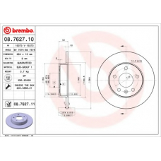 08.7627.11 BREMBO Тормозной диск