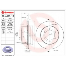 09.A451.10 BREMBO Тормозной диск